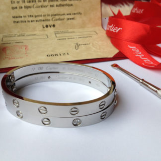 Cartier love bracelet 4 diamonds white gold