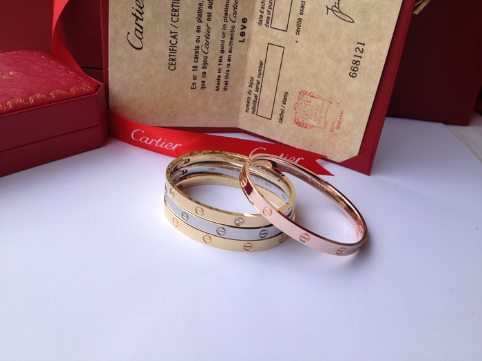 Cartier Love Bracelets: yellow gold, white gold & pink gold
