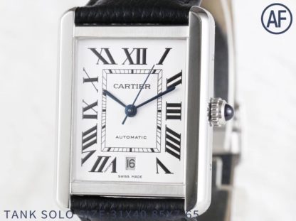 Cartier Tank Solo watch XL STEEL LEATHER WSTA0029