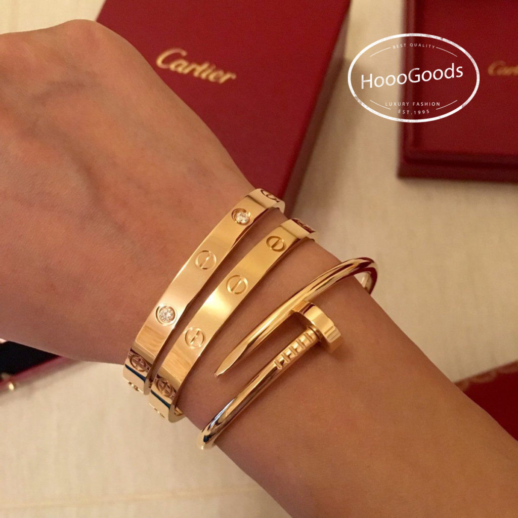 Stacking: Cartier love bracelet and juste un clou bracelet