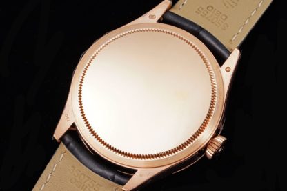 Rolex Cellini Date Watch 39mm rose gold black dial M50515-0011