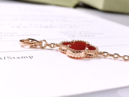 Van Cleef & Arpels Carnelian 5 Motifs Vintage Alhambra Bracelet