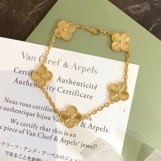 Van Cleef & Arpels Vintage Alhambra Bracelet 5 Motifs Yellow Gold VCARP3JK00