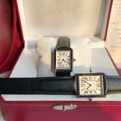 Cartier TANK SOLO WATCH large vs small model Leather Strap
