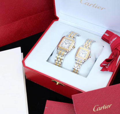 Panthère de cartier watch medium model and small model yellow gold and steel