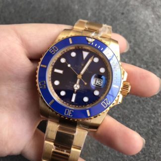 Rolex Submariner Blue Gold Date Men's Watch 116618LB