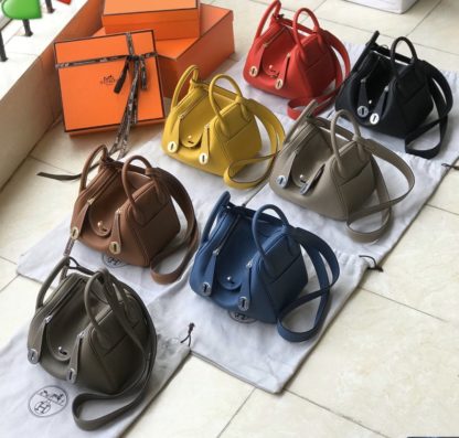 Hermes Lindy 20 (Mini) in Multiple colors Taurillon Clemence with silver/gold hardware