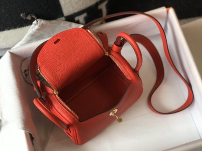 Hermes red Mini Lindy bag