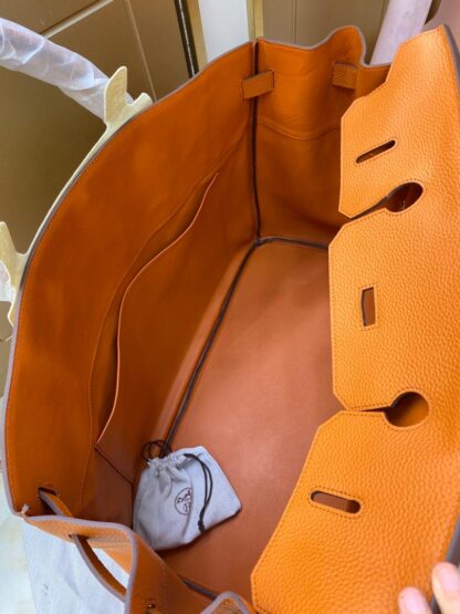 Orange togo Hermes birkin 50 travel bag