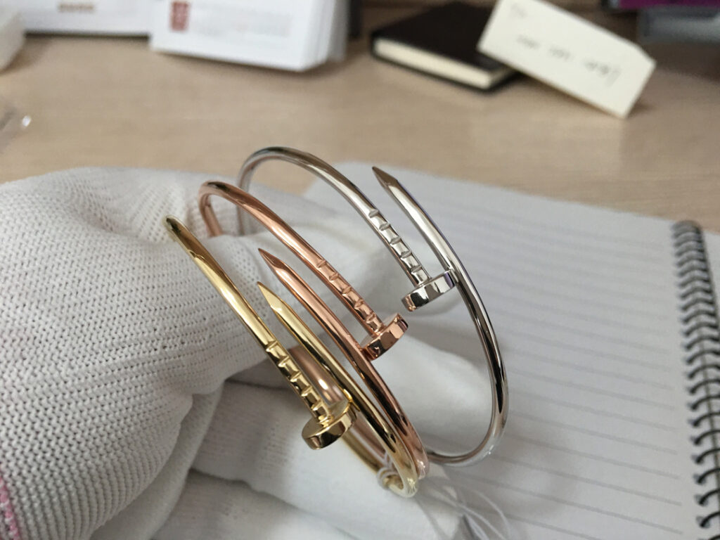 Cartier Juste Un Clou Bracelet SM Yellow Gold, Pink Gold & White Gold JUC Small/Thin HoooGoods