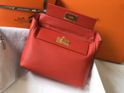 Rouge de Coeur Hermes mini 2424 21 bag Evercolor and Swift leather