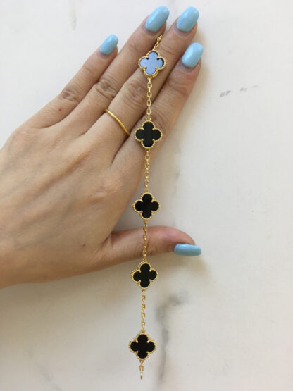 VCA Alhambra bracelet 5 motifs black onyx