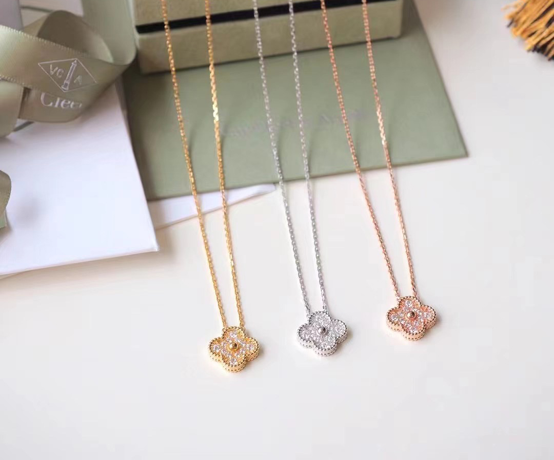 Van Cleef & Arpels Vintage Alhambra Necklace White, Rose and Yellow gold, Diamond Van Cleef & Arpels Vintage Alhambra Necklace White, Rose and Yellow gold, Diamond