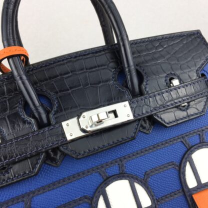 Hermes birkin 20 sellier faubourg limited edition blue multicolor madame