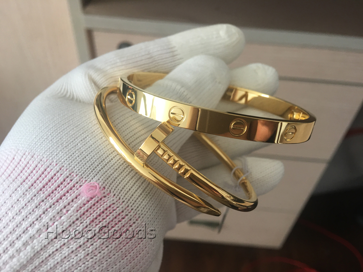 Cartier Juste un clou bracelet and Cartier love bracelet yellow gold