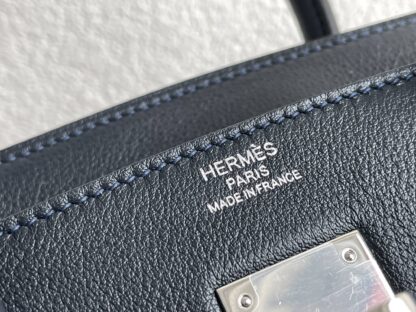 HERMES Colormatic Birkin bag 25 Bleu/Black/Chai/Etoupe grey/Gold